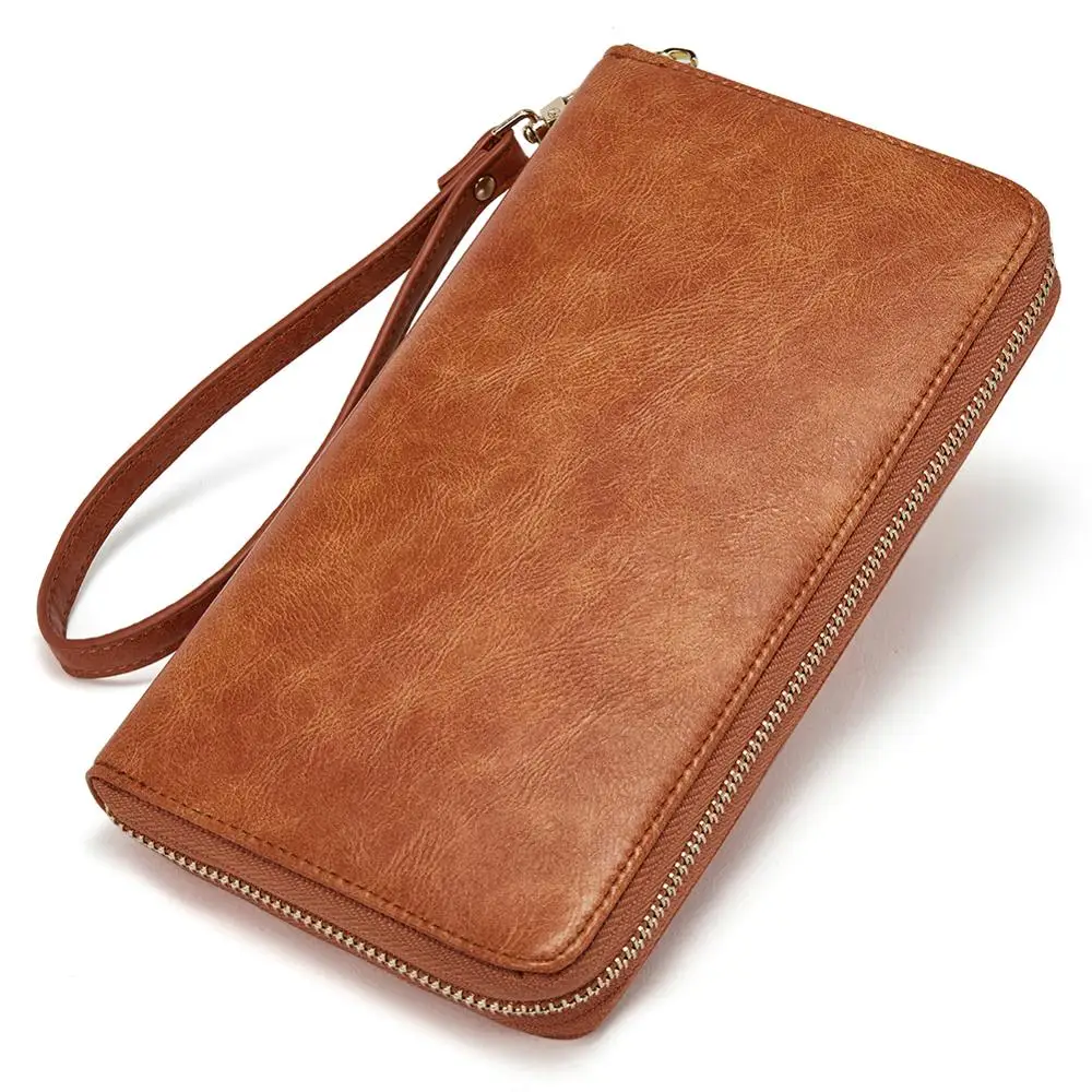 CHALLEN Leather Women Wallets PU Designer Zipper Long Wallet Women Card Holder Ladies Purse Money Bag Carteira Feminina