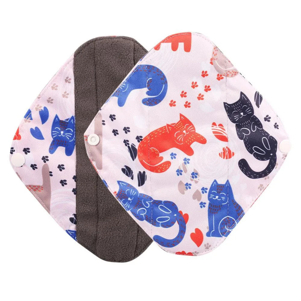

Mum Sanitary pads Women Reusable Charcoal Bamboo Cloth Pad Soft Menstrual Pad Washable Sanitary Towel Panty 20x18CM Random Color