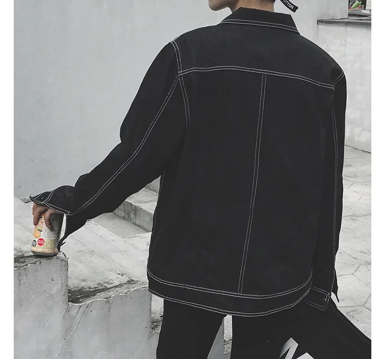 Grandwish/Новые мужские джинсовые куртки и пальто на весну и осень, однотонные уличные модные Молодежные куртки в стиле хип-хоп, DA816