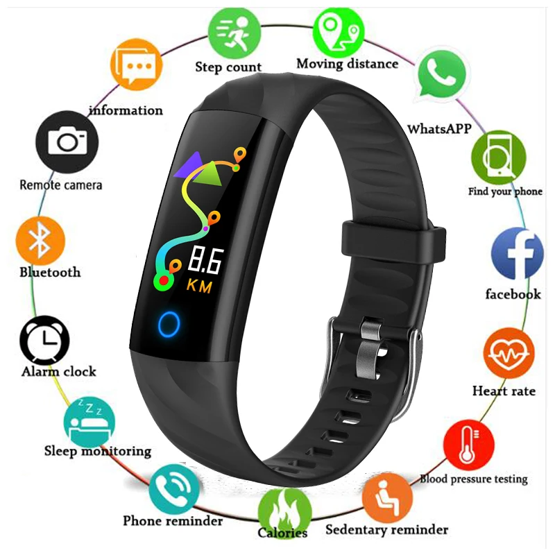 

New S5 Sport Watch Heart Rate Fitness Bracelet Blood Pressure Monitor IP68 Waterproof Activity Tracker Smart Band for IOS