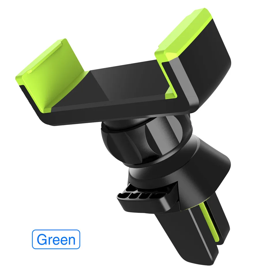 USLION Car Phone Holder for iPhone 8 X 7 6 360 Degree Mobile Phone Holder Air Vent Mount Holder for Samsung Xiaomi Huawei Holder - Цвет: Green