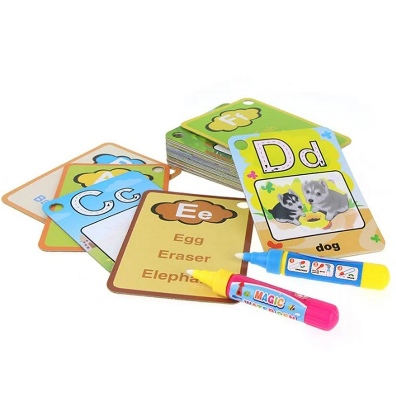 Cartão de Pintura de Água Graffiti Desenho Placa Crianças Letras 3d Educação Precoce Cognitivo Quebra-cabeça Colorir Bebê Livro Brinquedo 26 Mod. 331501 9 Brinquedos p/ desenhar