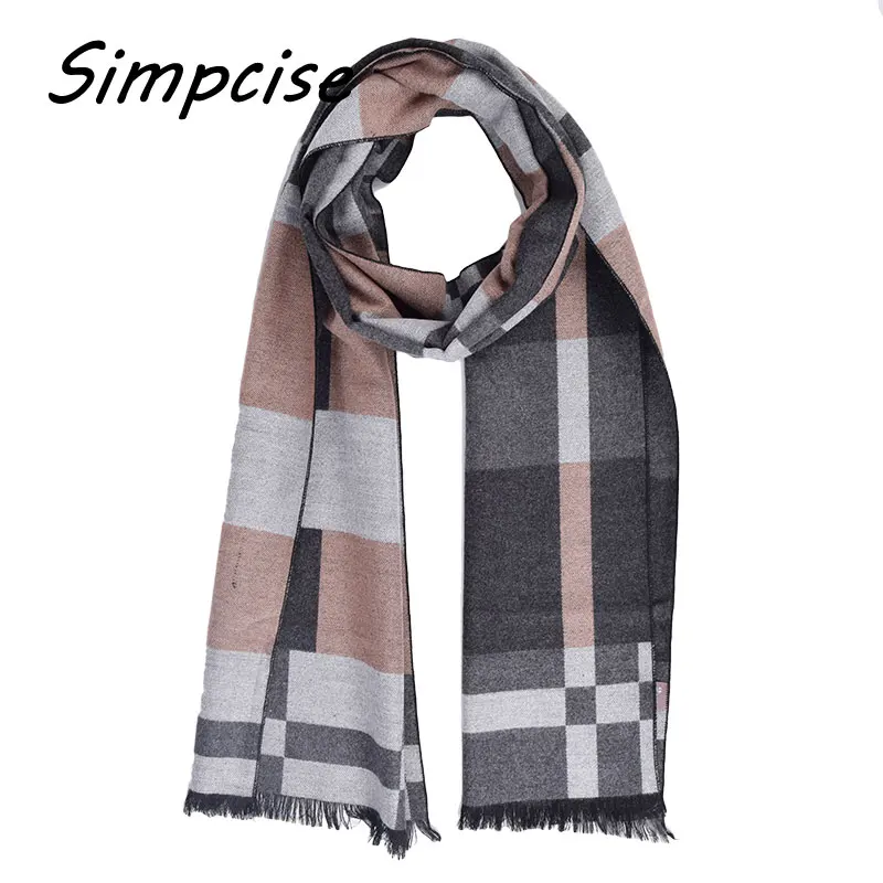 Latest style Design Fashion Men Double sided scarf Brand Winter Long Wool scarves Shawl A3A18912 mens snood scarf