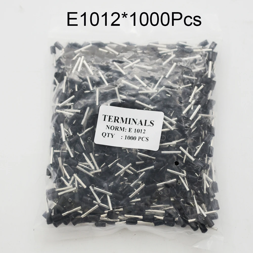 

New 1000Pcs E1012 1mm2 AWG 18 wires Cord End Pre-insulated terminals Wire Crimp