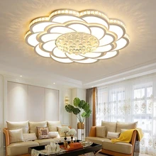 Акриловые хрустальные круглые современные светодиодные потолочные лампы для гостиной, спальни, светодиодные светильники, потолочная лампа, белая отделка