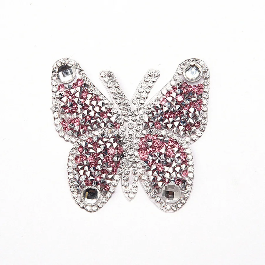 Colorful Butterfly Patches Rhinestone Heat Transfer Iron-On DIY Patches Appliques For Clothes Garment Bags 66cm-1 (7)