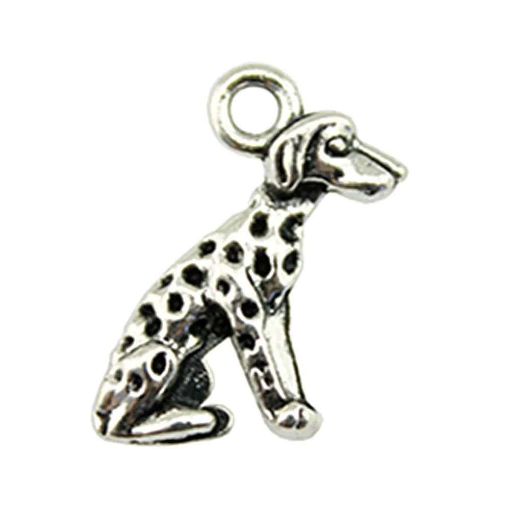 WYSIWYG 15pcs 15x10mm Lovely Dog Pendant For Jewelry Making Antique Silver Dog Pendant Dog