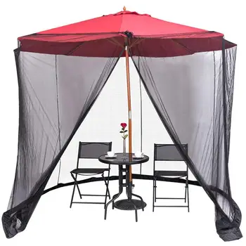 

Patio Umbrella Mosquito Netting Mesh Screen with Zipper for Umbrellas Patio Tables P7Ding