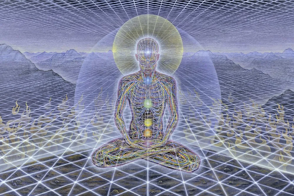 

J1625- Theolog - Alex Grey Psychedelic Trippy Pop 14x21 24x36 Inches Silk Art Poster Top Fabric Print Home Wall Decor