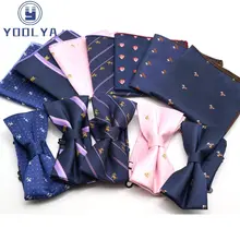 Роскошный комплект из 2 предметов, мужской квадратный бант-галстук с принтом животных, регулируемый платок, бантик, набор для свадебной вечеринки