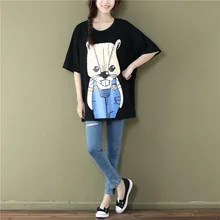 Для женщин Лето o-образным вырезом Футболки для женщин печати характер свободные дамы Футболки для девочек Повседневное короткий рукав женский Рубашки для мальчиков