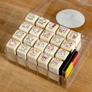 

20 pcs/box mini Cat Pig Stamp DIY Wooden Rubber Stamps for Scrapbooking Stationery Scrapbooking Standard Stamp