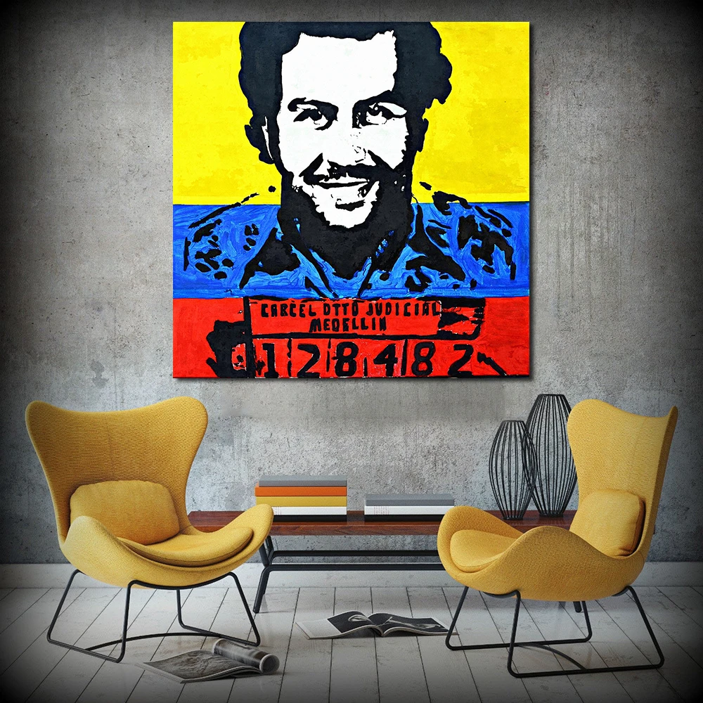 JQHYART POP Painting Pablo Escobar Office Wall Home Decor Modern Wall  Picture For Living Room Canvas Art No Frame|picture for living room|wall  picturespicture for wall - AliExpress