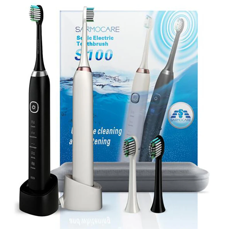 Ultrasonic Sonic whitening Electric Toothbrush S100 Wireless rechargeable IPX7 Waterproof