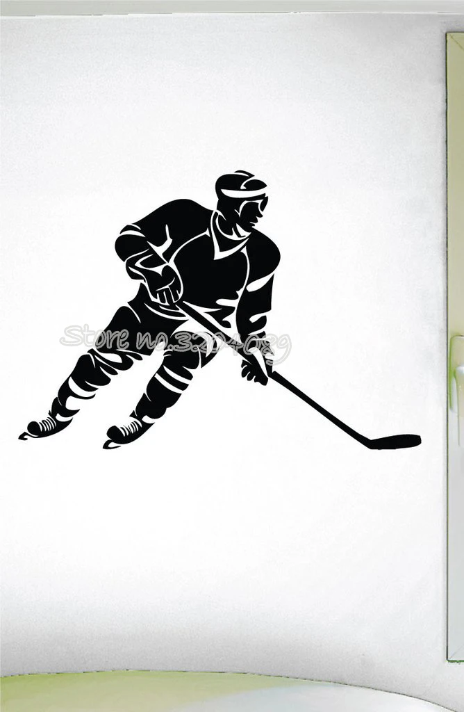 Hockey Player Playing Hockey Wall Stickers Ice Hockey Sports Skate Man