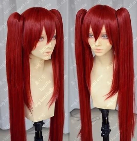 DYZ 610&gt&gt&gt&gt Популярные Fairy Tail Алый Косплей Парик + Два Клип на Ponytail |