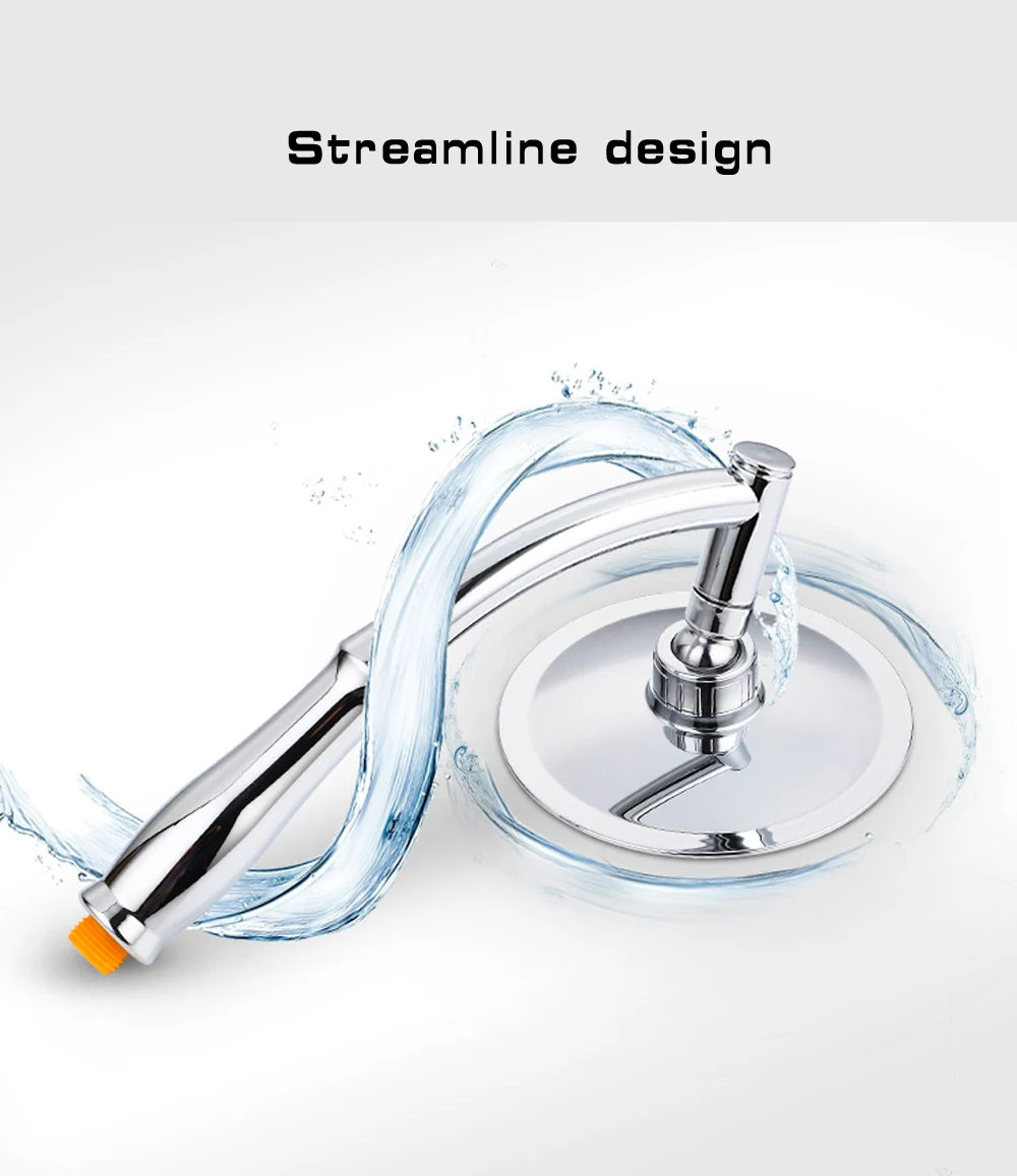 Bathroom Rainfall Ionic Nano Shower Head Round Chrome Ultra-Thin