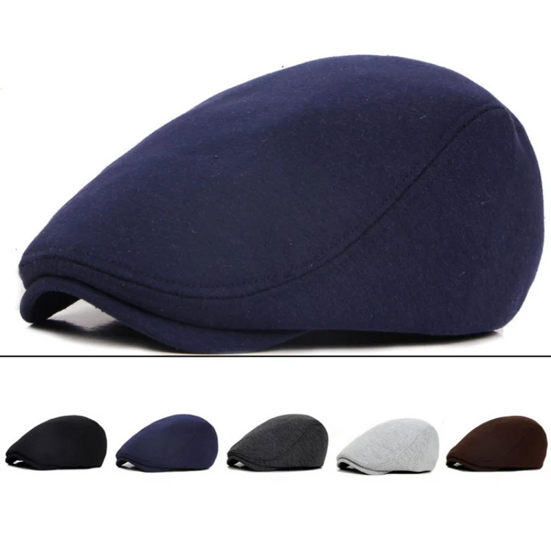 Golf Beret Cap Women Men Harden Brim Retro British Style Adjustable ...