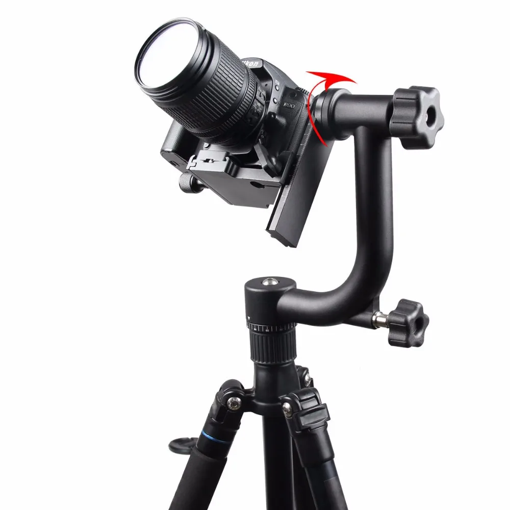 New Professional Aluminum Gimbal Tripod Head For Heavy Telephoto Lens DSLR Camera 360 Panoramic Swivel Tripod Head up to 10KG