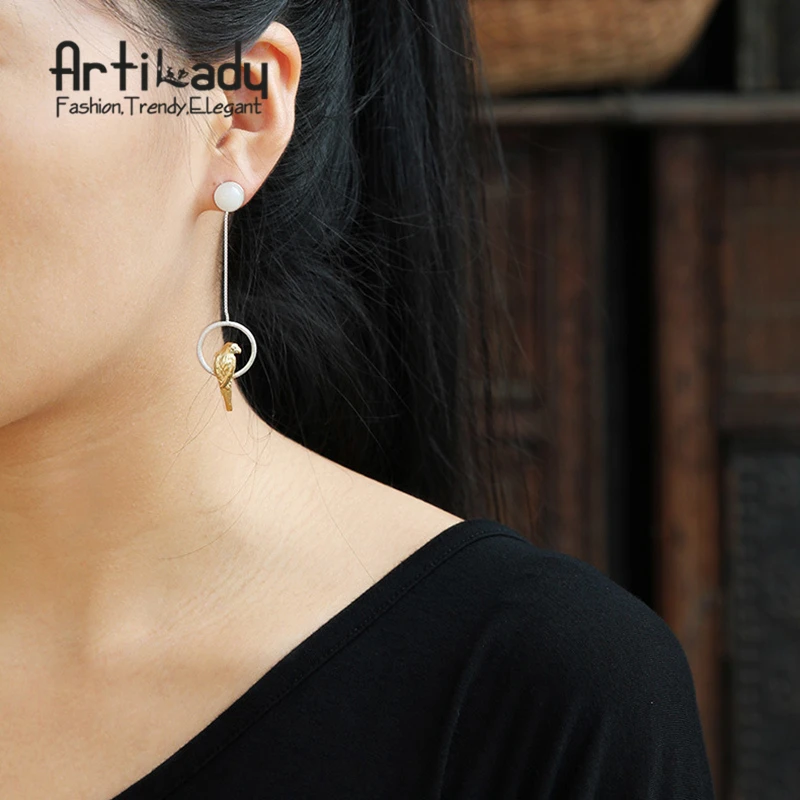 

Artilady handmade 925 sterling silver earrings fashion lovely parrots design 925 silver earrings for women jewelry dropshipping