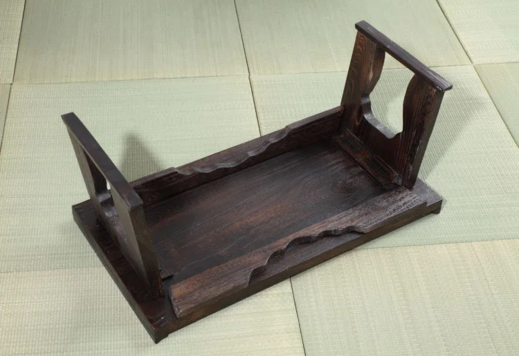 Japanese Antique Tray Table Folding Leg Rectangle 80cm Paulownia Wood Traditional CHABUDAI Asian Furniture Living Room Tea Table