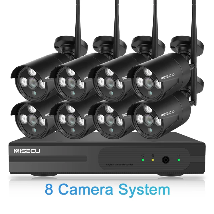 MISECU 8CH 1080P CCTV Беспроводной Системы аудио запись 4/8 шт. 2.0MP ИК Открытый P2P Wifi ip-камера наблюдения с Камера системы видеонаблюдения - Цвет: 8CH NVR With 8 Cams