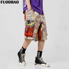 Fuodrao в стиле «хип-хоп» с шортами камуфляжного цвета и Для мужчин летние грузовые шорты Для мужчин джоггеры карман уличная хлопок тренировочные брюки Для мужчин Костюмы D041