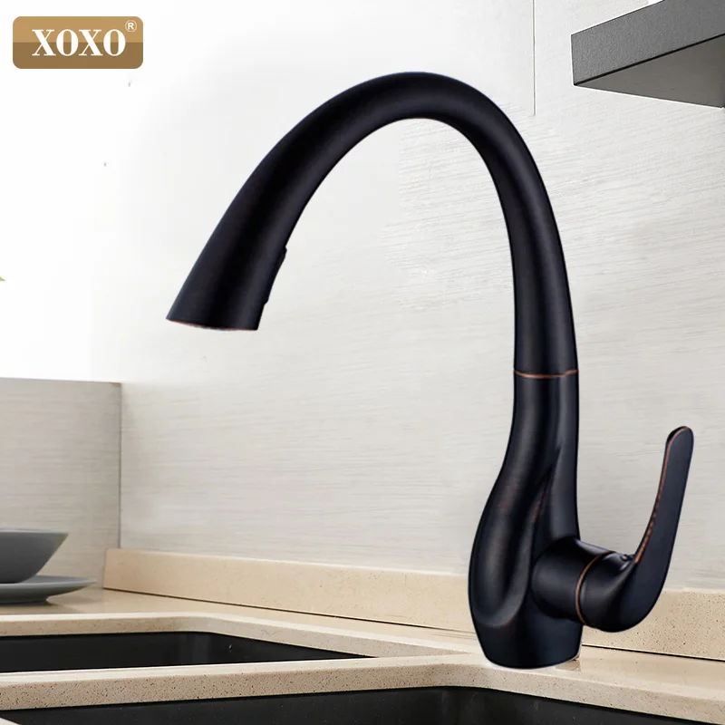 XOXO Kitchen Faucet Pull Out Cold and hot Golden Kitchen Tap Single Handle 360 Degree Water Mixer T - 32951355103