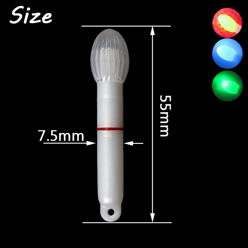 ICERIO 10 шт. Водонепроницаемый Многофункциональный электронный отбеливающий светящийся электронный поплавок светящаяся палочка LQ7555 зеленый красный синий