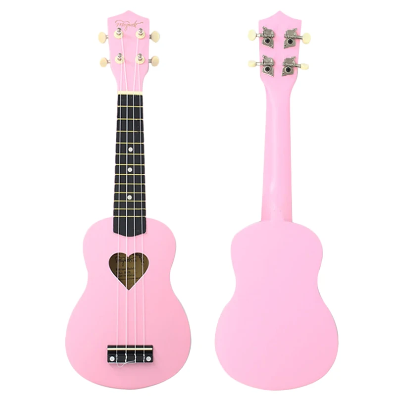

Mcool Concert Ukulele 23 Inch Pink Ukelele 4 Strings Hawaii Mini Guitar Heart-Shaped Tone Hole Basswood Wood Uke