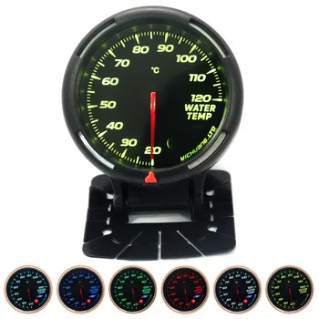

60MM 20-120 Degree Celsius Water Temperature Gauge 64 Backlight with Sensor NPT1/8" Fit for 12V Vehicles / Auto / Cars