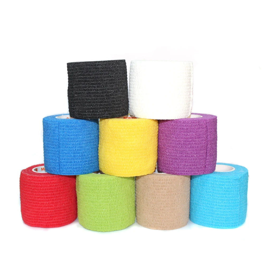 

5cm x4.5m Athletic Tape Bulk Sports Stretch Power Wrap, Self Adherent Wrap Tape, Self Adhering Stick Bandage