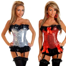 Decorative shine flake sexy Floral print corset women show charming figure breast care corset training corset gothic corset