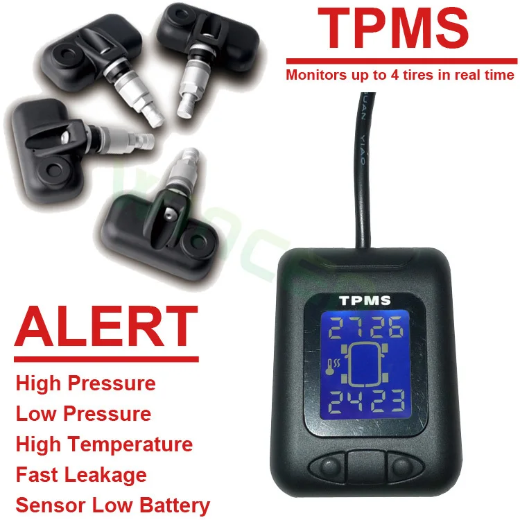 Wireless TPMS with Internal Sensor Power by Car Battery Support High