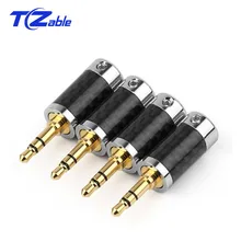 Jack 3 5mm Headphone Adapter 3 Pole Stereo Metal Splice Carbon Fiber Earphone Male Plug HiFi Audio Jacks Soldering Connector DIY