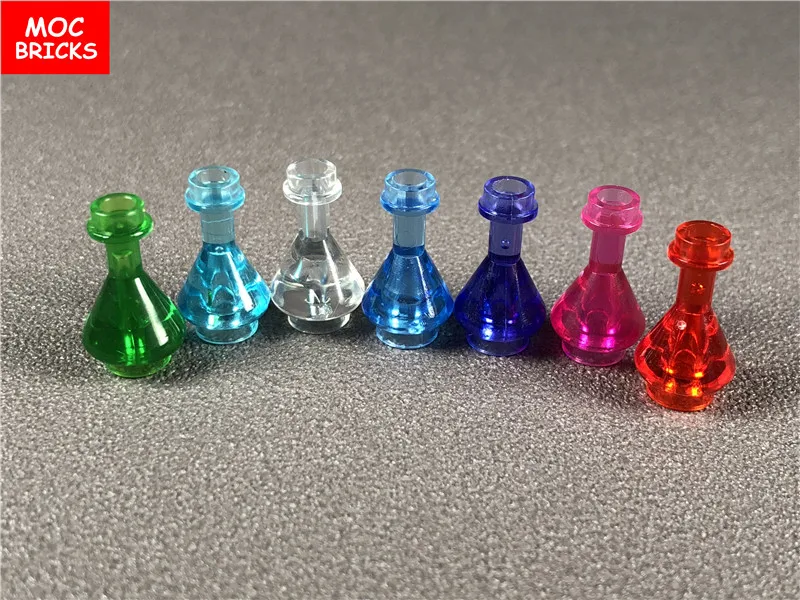 

10pcs/lot MOC Bricks Colorful Utensil Bottle, Erlenmeyer Flask fit with 193549 DIY Building Blocks Toys for children Xmas gifts