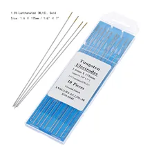 DRELD 10 шт./лот Tig Rod WL15 Вольфрам электрод 1,6 мм(1/1") x175mm(7") 1.5% лантан золото Цвет для Tig Сварочная горелка
