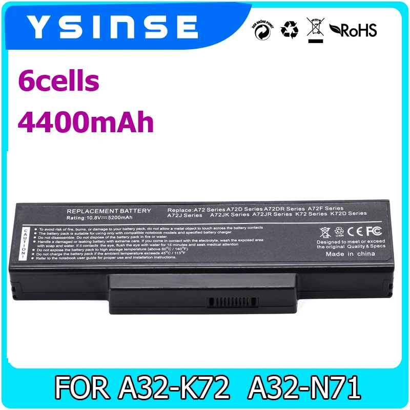 

Laptop Battery For Asus A32-K72 A32-N71 K72DR K72 K72D K72F K72JR K73 K73SV K73S K73E N73SV X77X77VN k72-100