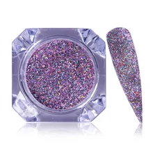 2 г голографическая пудра лазерные чешуйки фиолетовый блеск для ногтей порошок Блестки Дизайн ногтей пылевые пигменты