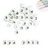 Ofertas Especiales Cuentas de silicona con letra del alfabeto de 200 a 1000 Uds para DIY, nombre en Clips de cadena de chupete, cuentas de masticación de 12MM para pulseras de collar de bebé WlgMK6VZ