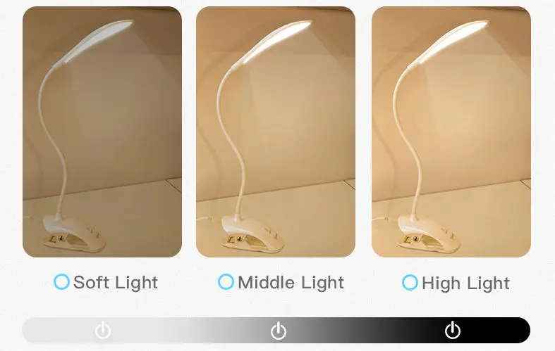 Яге 14 шт светодиодный настольная лампа USB Touch настольная лампа с зажимом чтение в постели книга ночник светодиодный настольная лампа