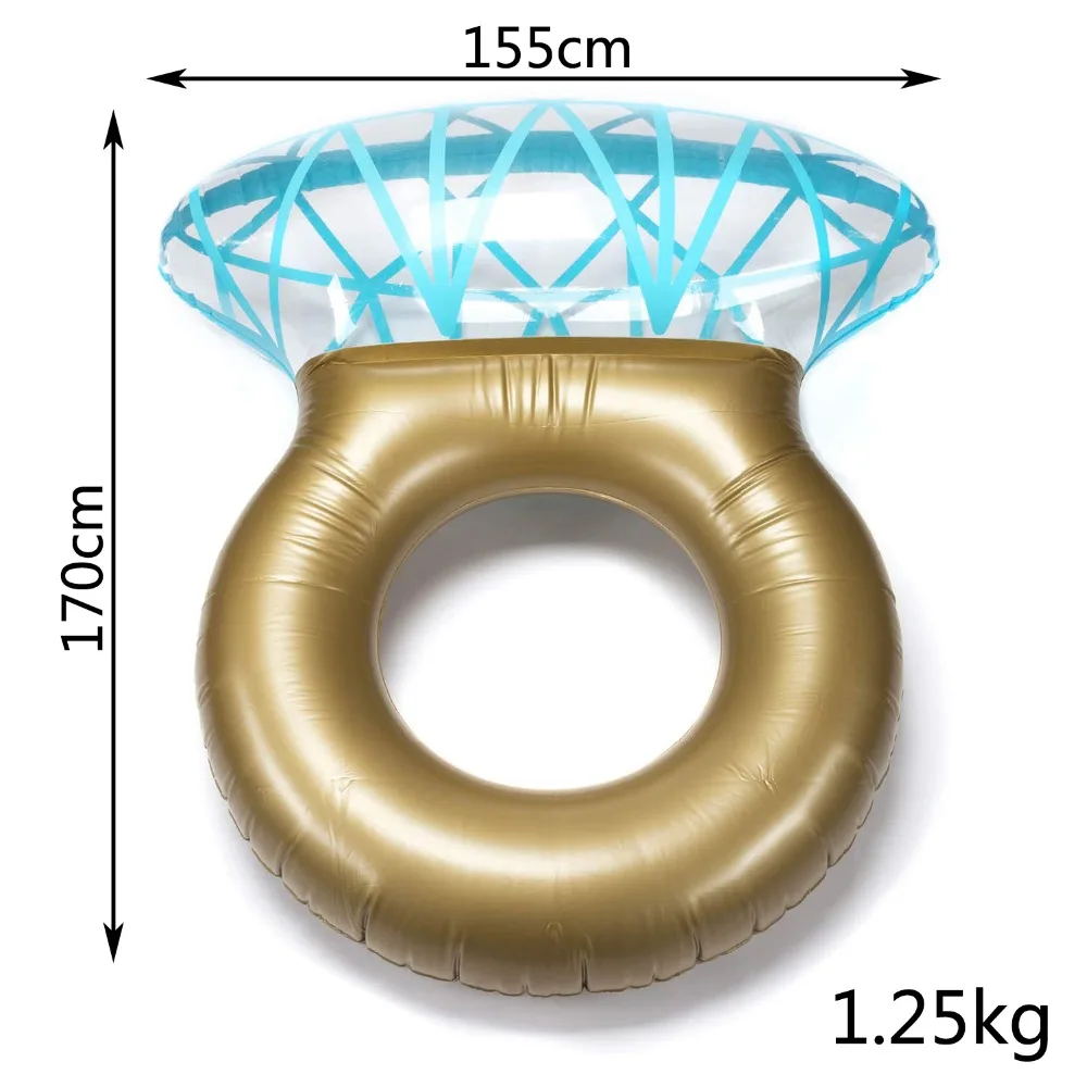 Очень толстое надувное кольцо с бриллиантами, плавательный бассейн, плавающий плот, отлично подходит для девичника или помолвки, вечерние игрушки для отдыха на открытом воздухе