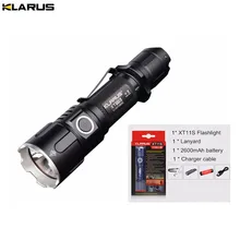 Tactical Flashlight Klarus XT11S CREE XP-L HI V3 LED 1100lm beam distance 330 meters outdoor torch with battery + charge cable
