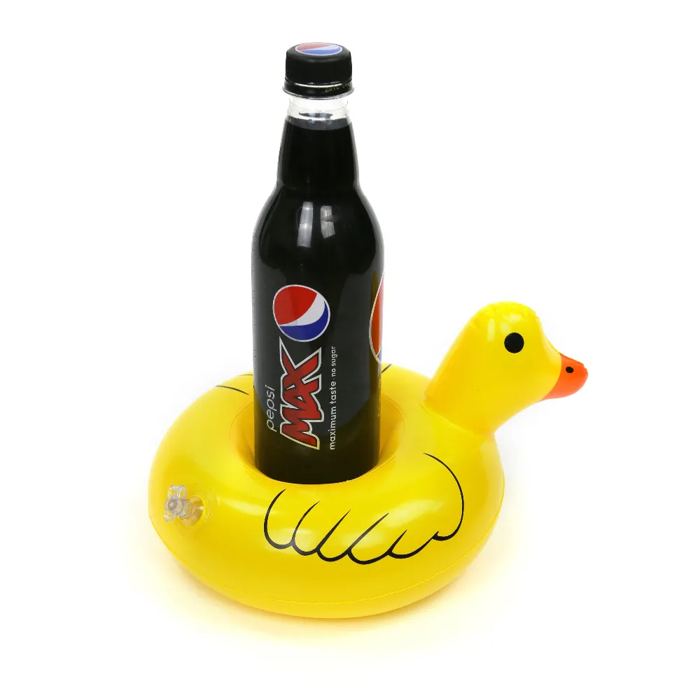 6Pieces/Lot Inflatable Toys Yellow Duck Drink Cup Holder Float Mini Drink Pool Toy Summer Pool