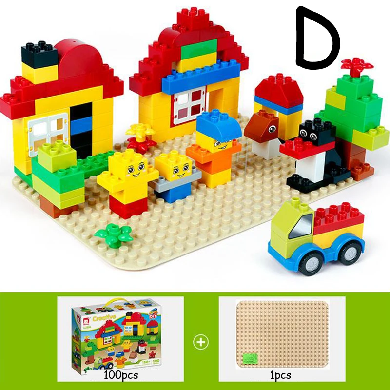 

DOLLRYGA 100pcs New Big Brick Parts Mixed Color DIY Bulk Building Block Compatible Legoing Duplo Toy Birthday Gifts For Children