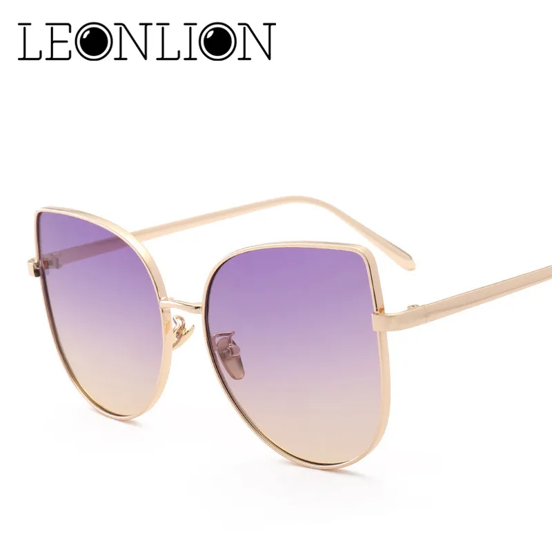 LeonLion Модные женские солнцезащитные очки кошачий глаз, роскошные брендовые дизайнерские солнцезащитные очки, яркие цвета, UV400 очки, подарочная коробка