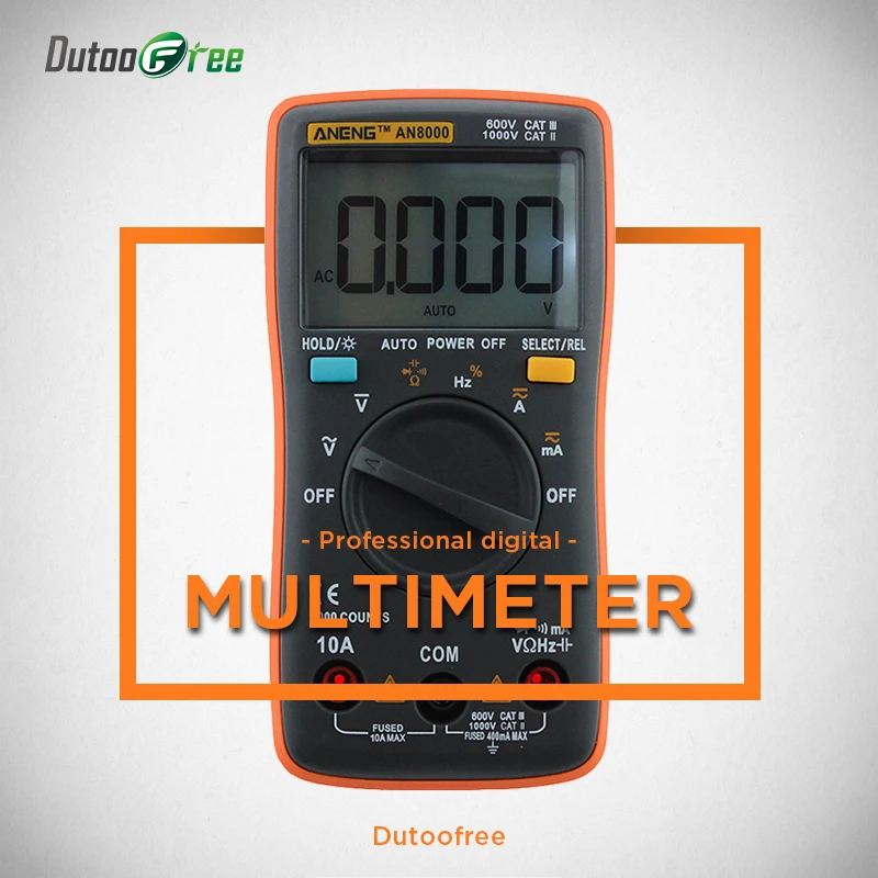 

Professional digital multimeter portable Digital Multimeter Backlight AC/DC Transform Ohm Ammeter Resistance Capacitance Test