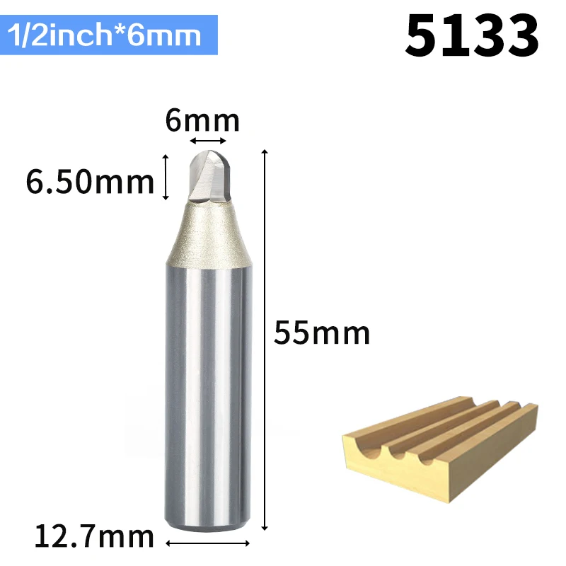 HUHAO 1 шт. 1/" 1/4" хвостовик деревообрабатывающий резак удлиняющий Глубокий круглый фреза вольфрамовый карбидный инструмент для гравировки - Длина режущей кромки: 5133
