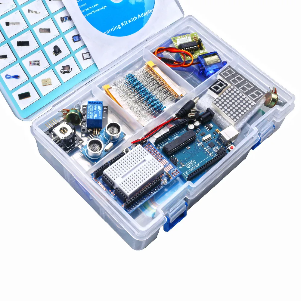 Ultimative Starter Kit für Arduino einschließlich Ultraschall Sensor, UNO R3, LCD1602 Bildschirm mit UNO Nano mit Kunststoff Box Ultimative Starter Kit für Arduino einschließlich Ultraschall Sensor, UNO R3, LCD1602 Bildschirm mit UNO Nano mit Kunststoff Box