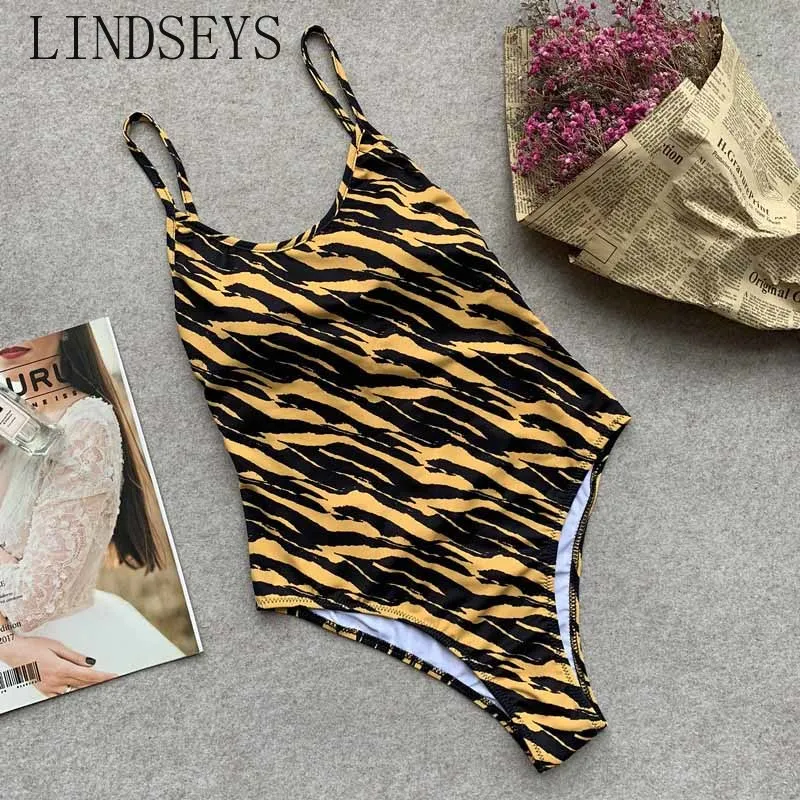

Sexy Print One piece Swimsuit 2019 New Push up Female Monokini High cut Bikini Thong Swimwear Women Bodysuit Swim suit 5064